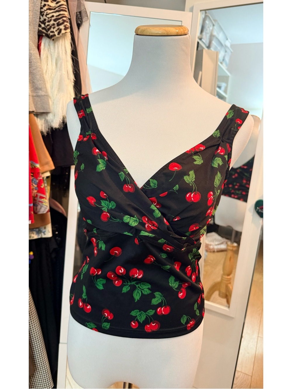 Pinup Couture Black Cherry Wrap Top size small